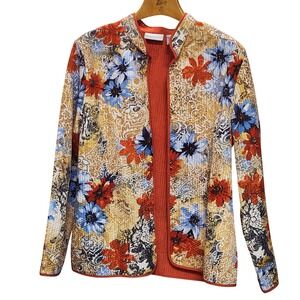 Alfred Dunner San Antonio 2014 Multi Floral Quilted Womens Jacket Size 18 NWT